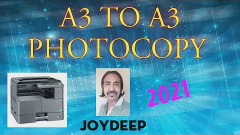 A3 to A3 photocopy || Paper Settings Episode-7 || Kyocera Taskalfa || Hindi || JOYDEEP